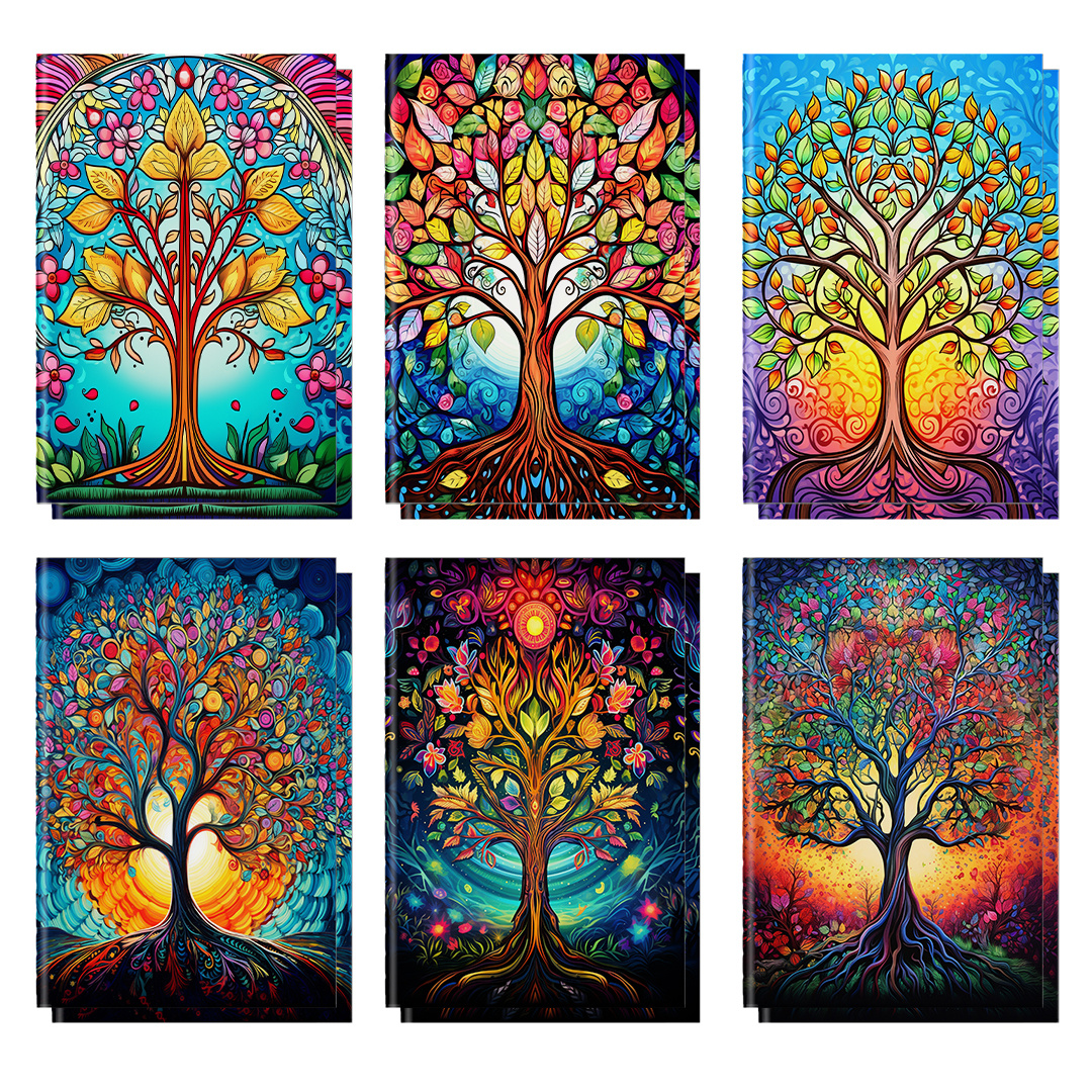 TEMU Ensemble de 12 cahiers Arbre de Vie - 6 avec , mesurant 3.15X5 pouces, idéaux pour , la , le yoga et la thérapie , une collection de cadeaux