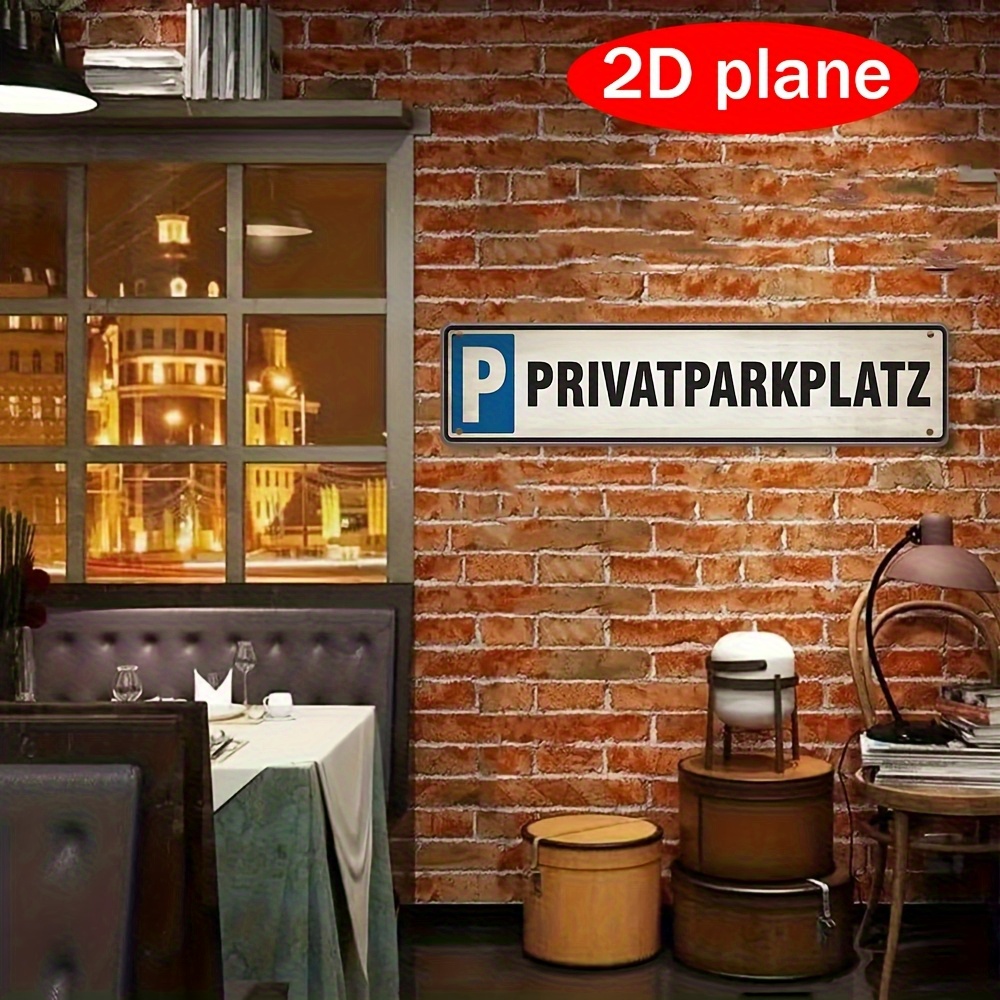 TEMU Vintage-Parkschild aus Metall, Maße 40,01 x 10,01 cm, mit einem lichtbeständigen blau-weißen Design. Hergestellt aus langlebigem Aluminium mit