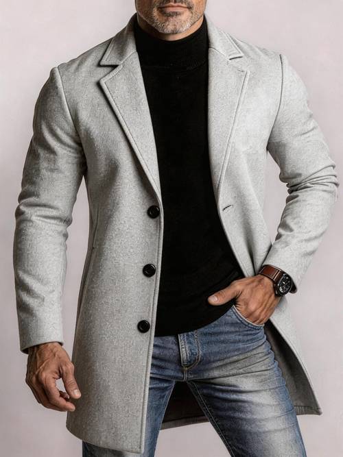 length coat single breasted fit coat elegant wrinkle resistant business casual versatile commuter trench coat