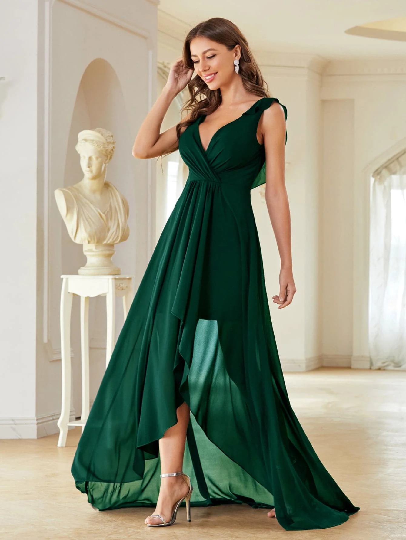 coral satin bridesmaid dresses Tessie Dress in Apricot Crush