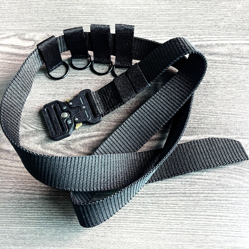 TEMU [x-aawillion] 1.6m Quick Release Tactical Belt 63 Inch For 400lbs+ Men - Plastic Snake No Metal Detector, 4 D-rings, Heavy Duty Nylon Webbing,