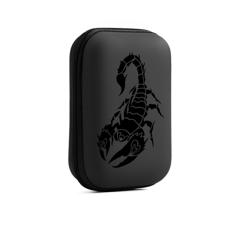 TEMU Design Hard Shell Eva Case With Heart Claws & Mesh Pocket - Compact Cable/earphone/charger Storage Box, Durable Cover For Smartphones, Tablets,