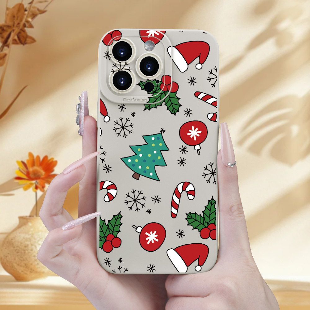 Creative Christmas Gift Pattern Printed Phone Case for iPhone 15 14 13 12  11 XS XR X Plus Pro