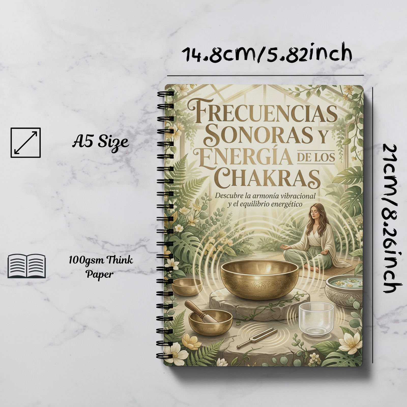 TEMU Libro de Frecuencias Sonoras (Edición en Español) | A5 | Frecuencias de y Resonancia , Interior y Referencia de de Mindfulness, Regalo Atento