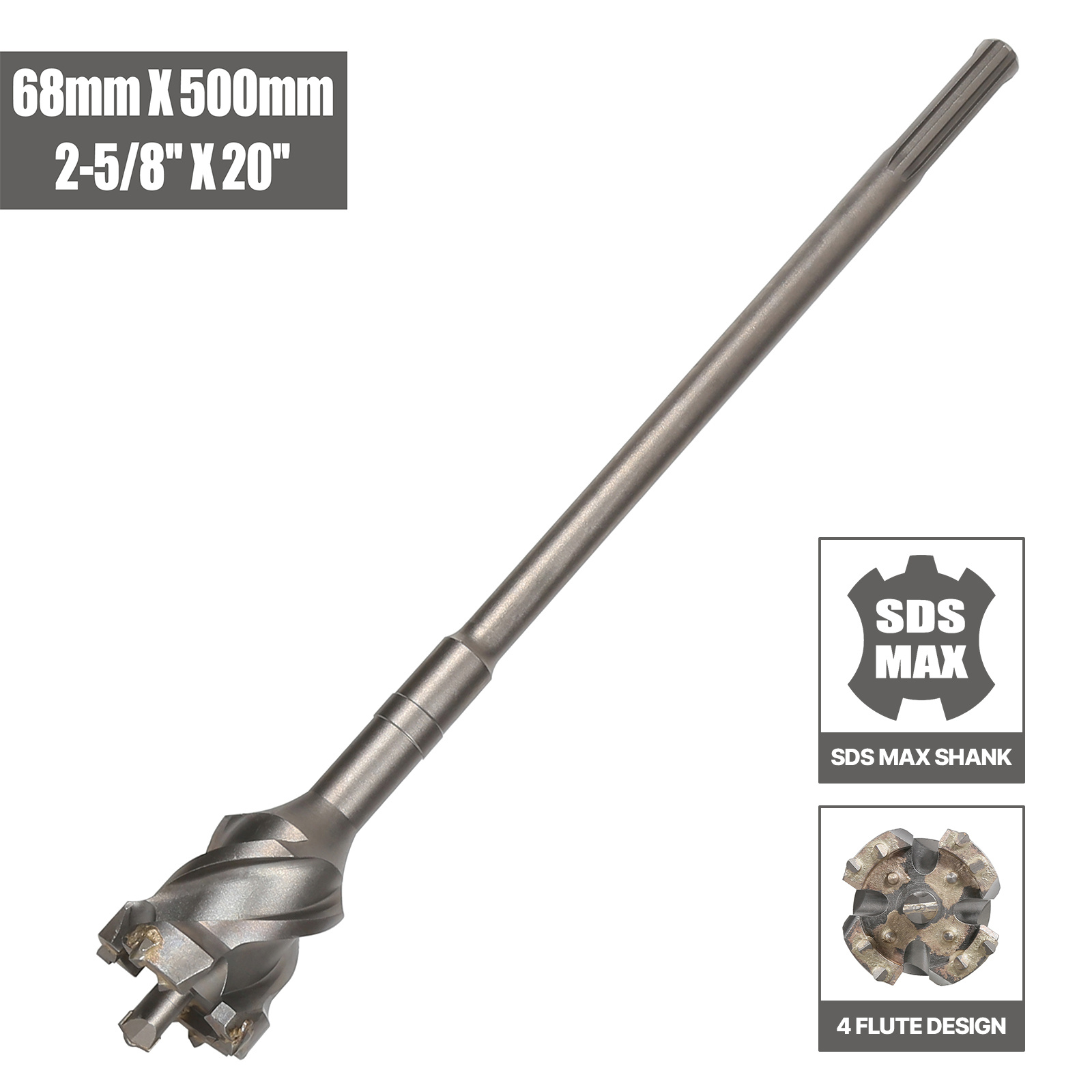 Image of 35-80mm Carbide Electric Hollow Core Drill Bit With A 500mm Shank For Cement, Stone, And Concrete Walls, Suitable For Air Conditioners