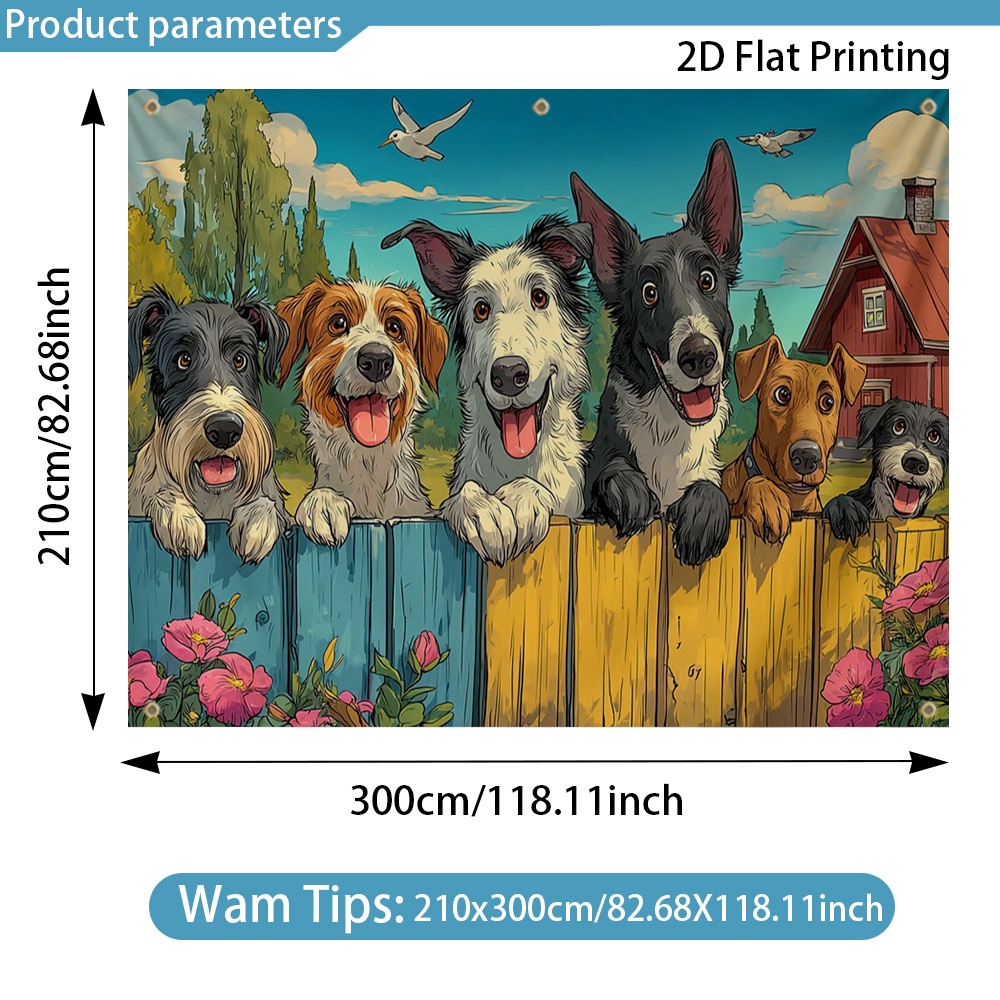 TEMU Outdoor Sunshelter -2d Flat Printing Rv Camping Canopy With By Fence Pattern, Windproof Portable Sun Shade For Road , High-quality Polyester