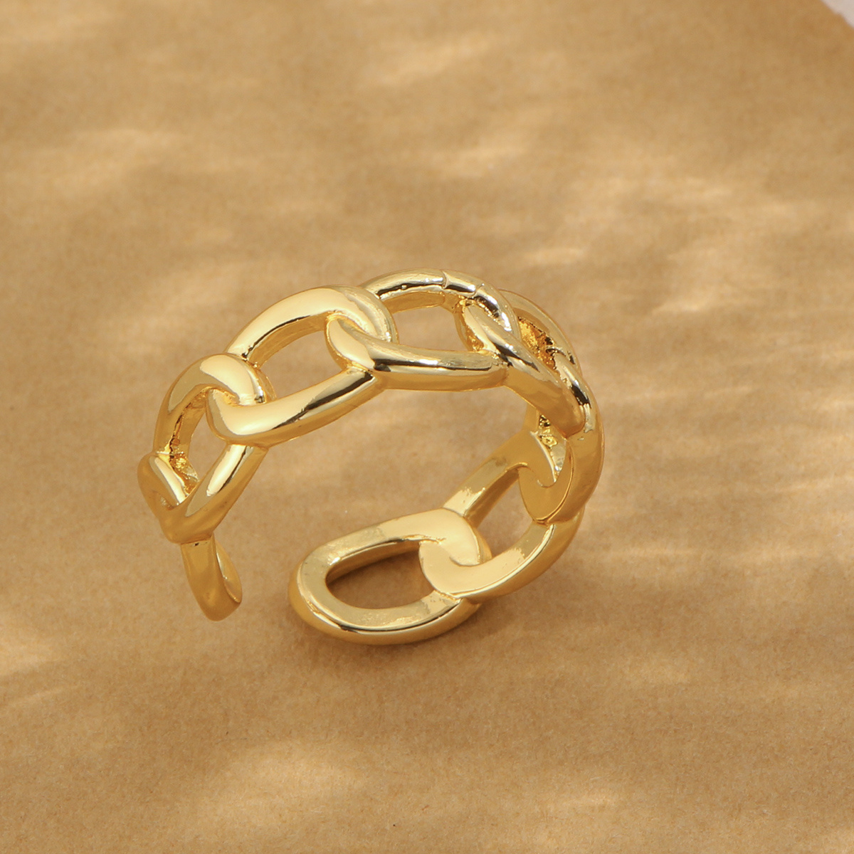 TEMU Golden Cuban Link Shape For Women Luxury Versatile Daily Gift Stainless Steel Jewelry