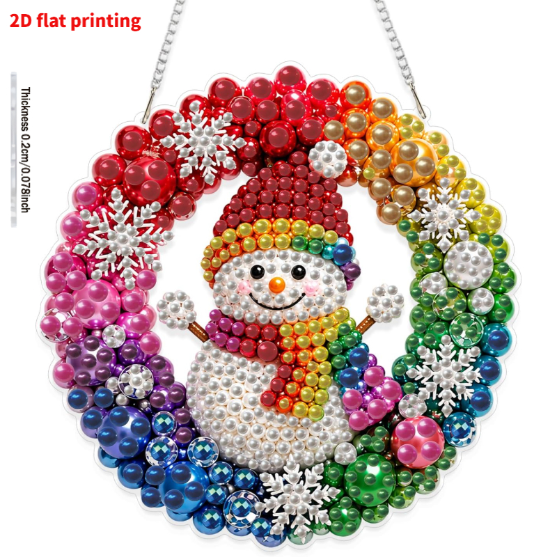 TEMU 2D Platte Print 5D Kerst Parel Diamant Schilderen Hangende Kit, Acryl Parel Diamant Schilderen Deur Schilderij Kit voor Volwassenen, Diamant