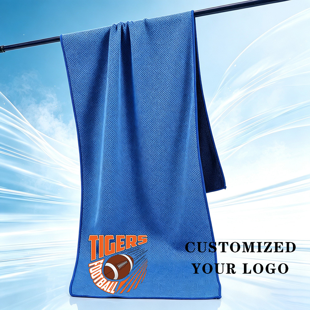 TEMU Custom Printed Logo Breathable Cooling Sports Towel, Microfiber Quick-dry Towel, Multi-colors Available, Ideal For Yoga, Running, Gym, Workout,