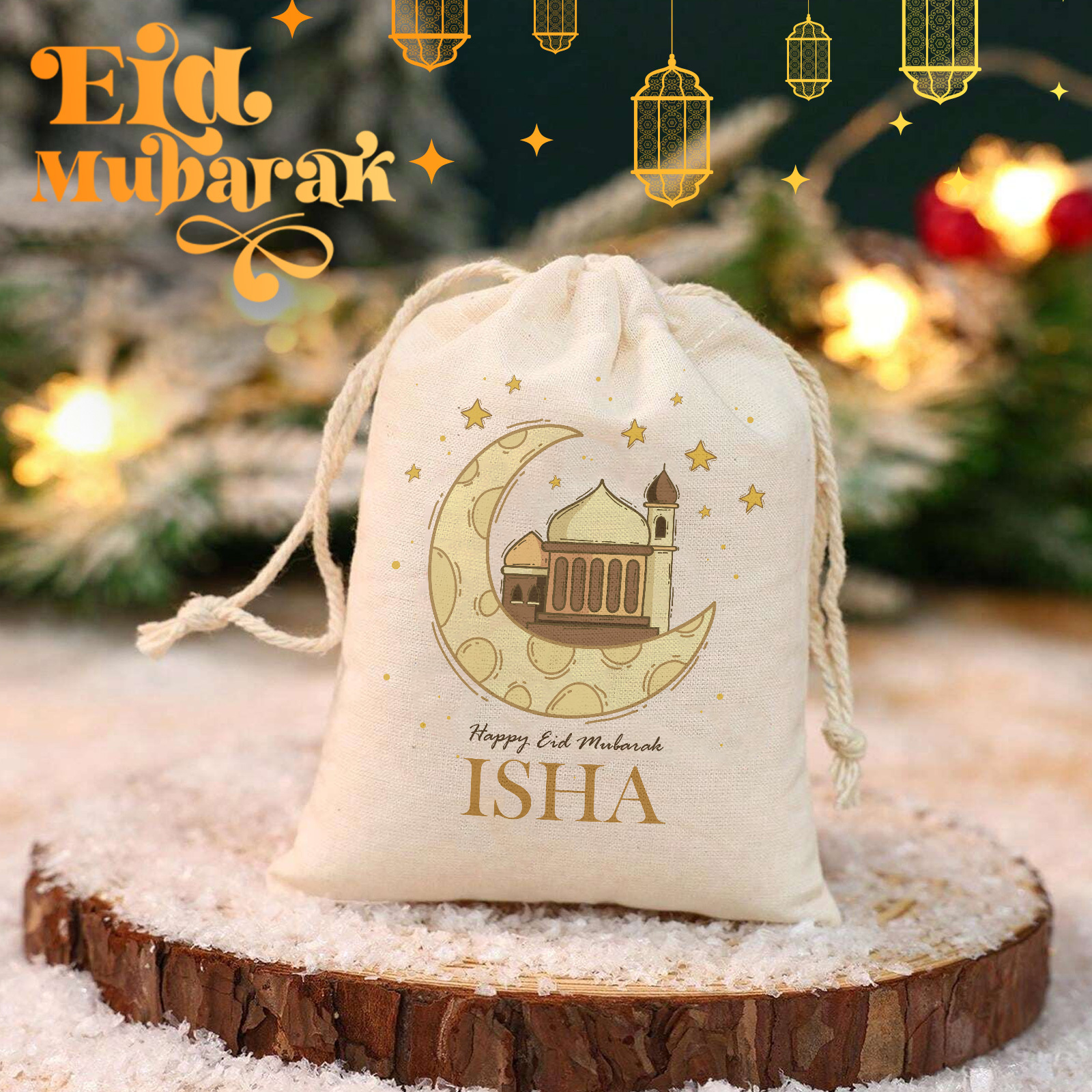 TEMU Personalized Ramadan Gift Bag, Custom Name Ramadan Gift Bag, Eid Must-have Gift Bag, Eid Al-fitr Gift Sack