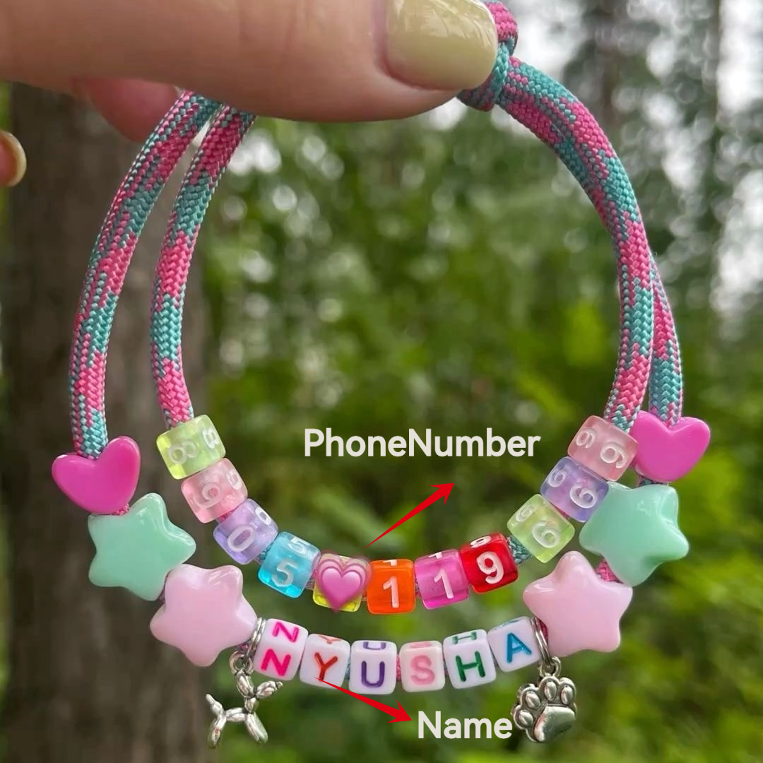 TEMU Personalized Woven Dog Collar With Custom Name/number Beads & Paw Print Pendant - Color-coded Beads Suitable For Puppies,, For Breed Collars -