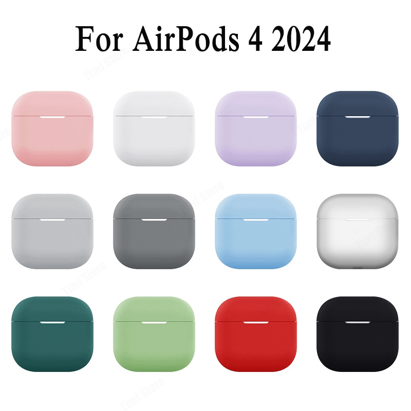 

1pc Silicone Protective Case Cover For Airpods 4, Shock Absorbing Earphone Holder, Waterproof Sleeve For Apple Airpods , Options