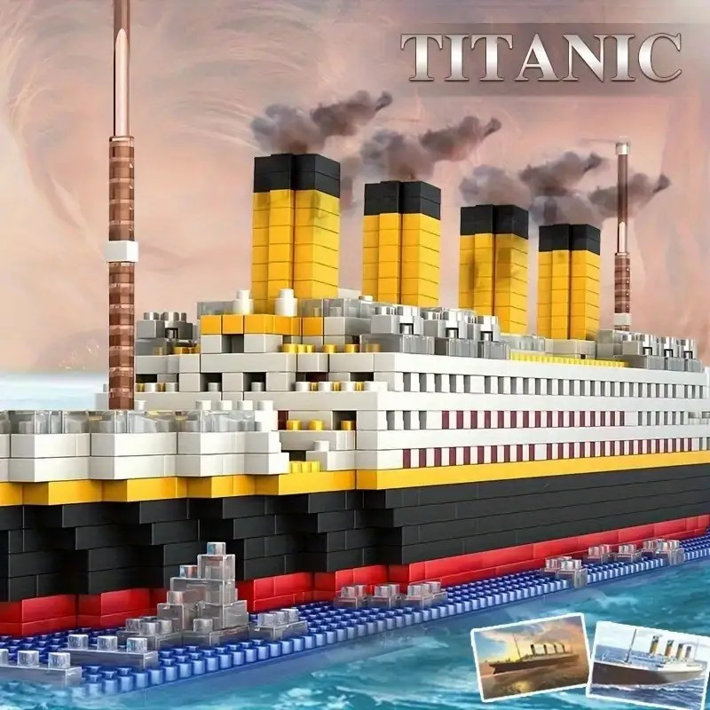 1860pcs Titanic-inspired miniature building block suit-durable ABS construction suit