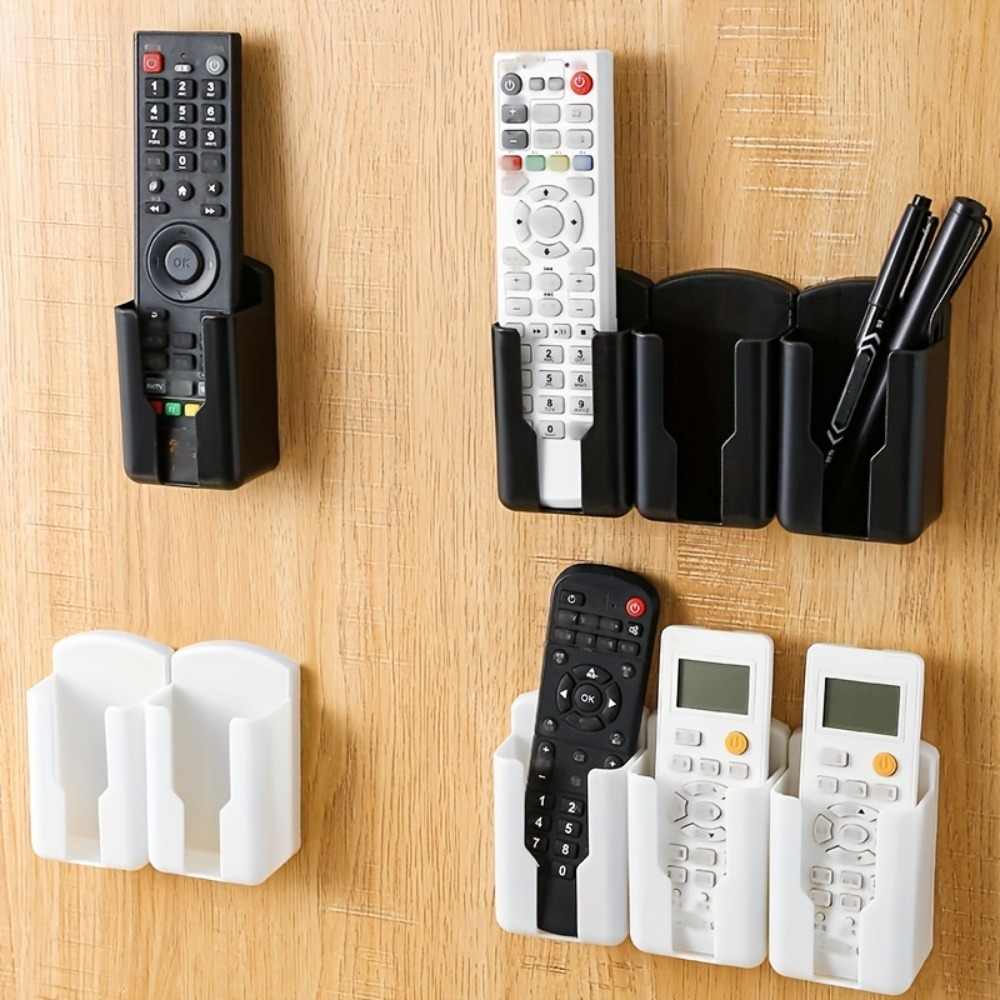 5pcs set of durable plastic wall mounted remote control holders tv and air conditioner remote storage   saving organizer compact and convenient suitable for multiple scenes
