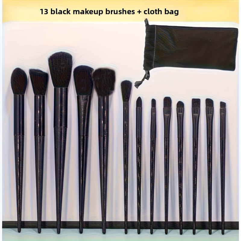 13-Piece High-Quality Black Makeup Brush Set