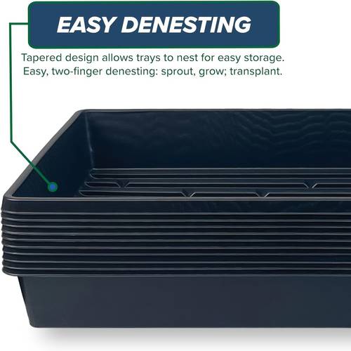 6 plant grow trays plastic seed starter lightweight durable indoor outdoor gardening hydroponics mini vegetable no drainage holes portable square seedling tray