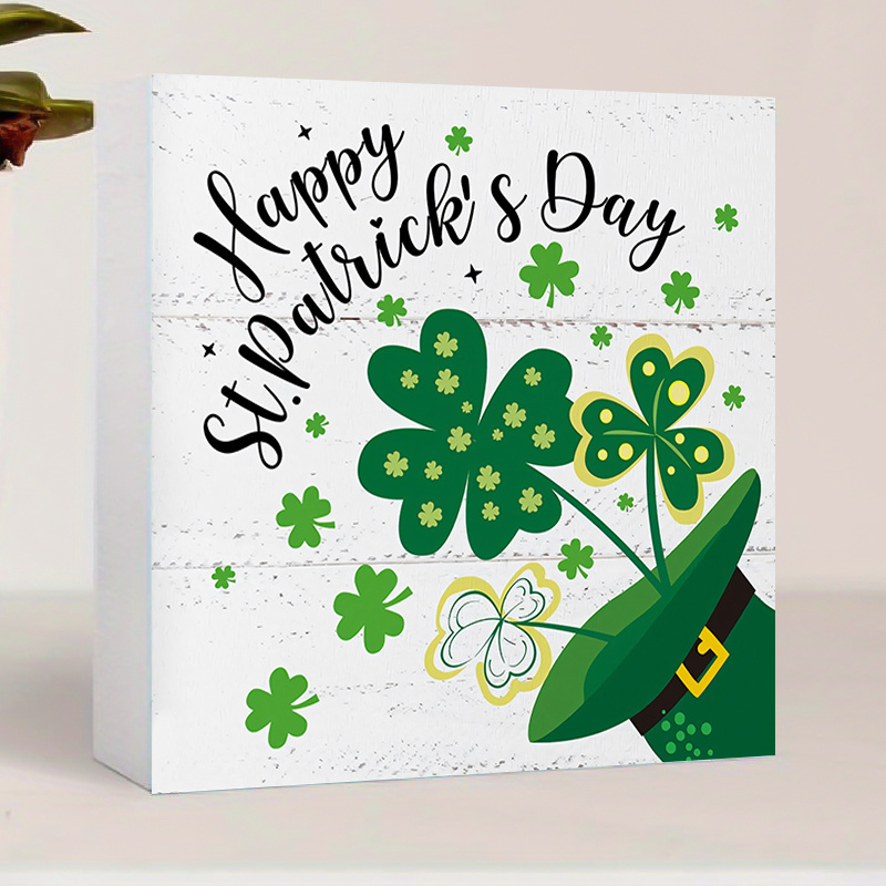 

1pc 's Day Shamrock Pvc Decoration - Tabletop Decor For Home, Bar, Cafe - Desktop Accent For 's Day Party, Bathroom, Bedroom Decor