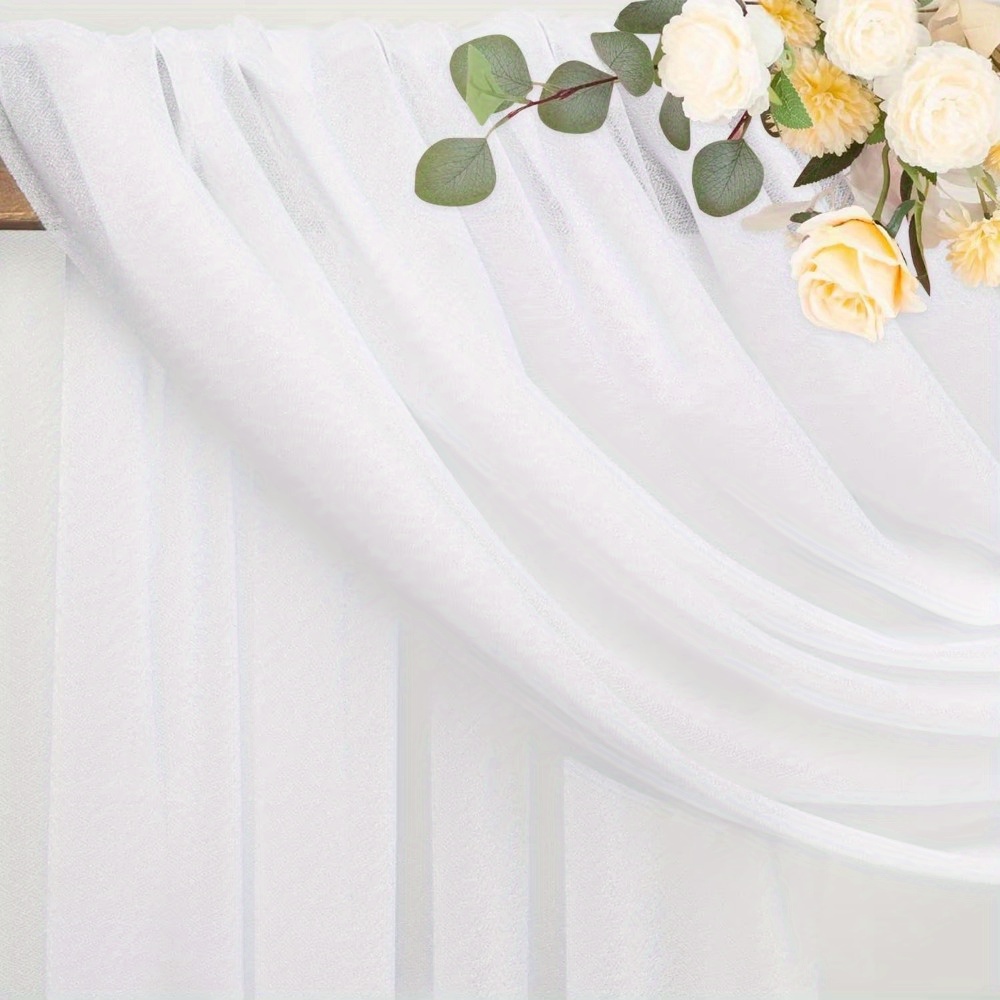 E-shop 75 cm x 6 m Weißer Hochzeits-Tüllbogen Drapierstoffs Hintergrund 28,7" x 20 FT Transparente Vorhänge Stoff für Hochzeitszeremonie