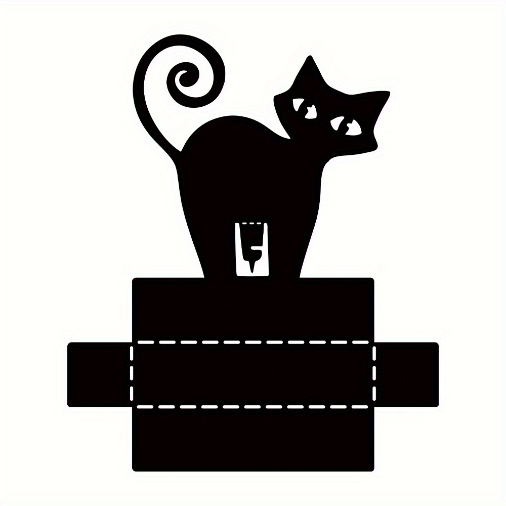 TEMU 1 pièce Porte-encens et spirale -moustique en métal noir avec design de chat et décoration de marguerite - Construction en acier robuste, base