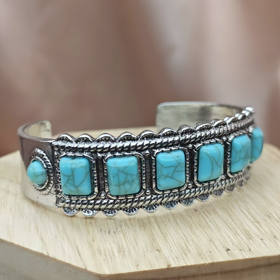 TEMU 1pc Vintage Bohemian Open Bracelet Men's Ladies Bracelet Perfect Anniversary Gift For Jewelry Gift