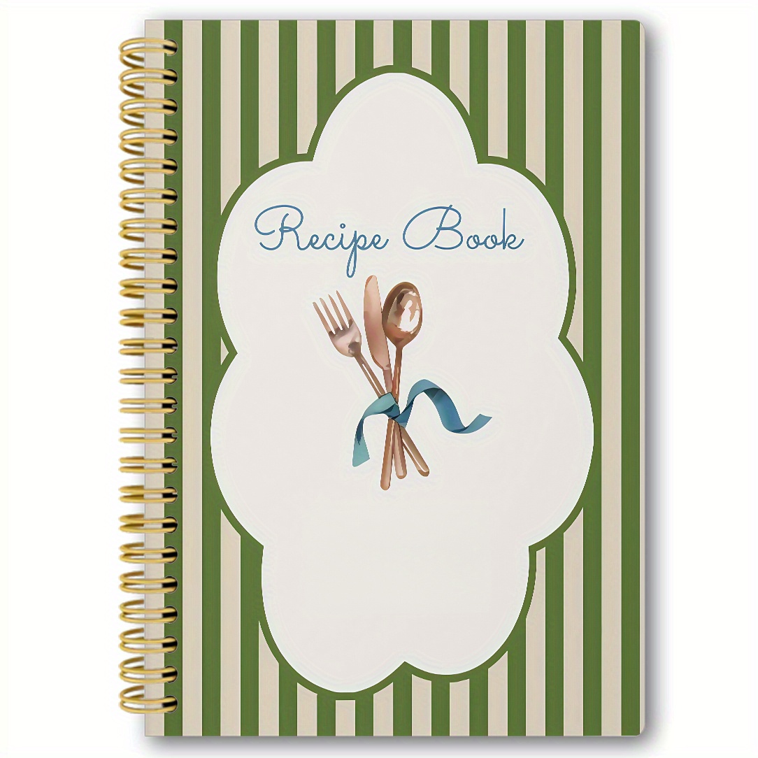 TEMU 1pc 1pcs 1pc Compact Portable Recipe Notebook Suitable For Home Cooks - Tableware Design Cover, Blank Pages With Horizontal Ruled Pages, Durable