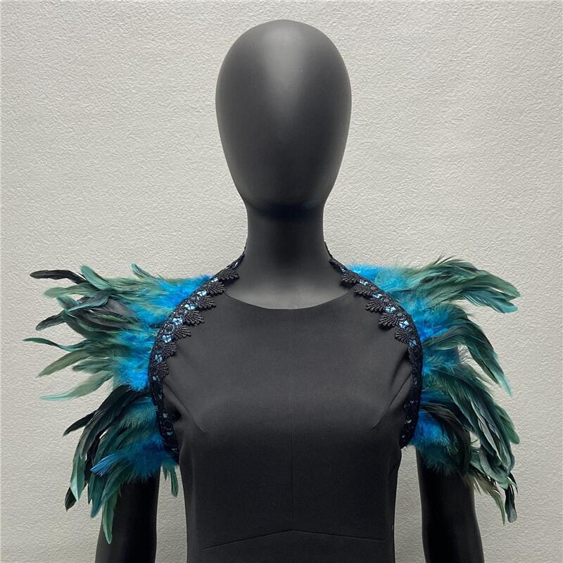 Fashionable Lace Feather Shawl For Gothic And European Style Masquerade Role-playing Costumes