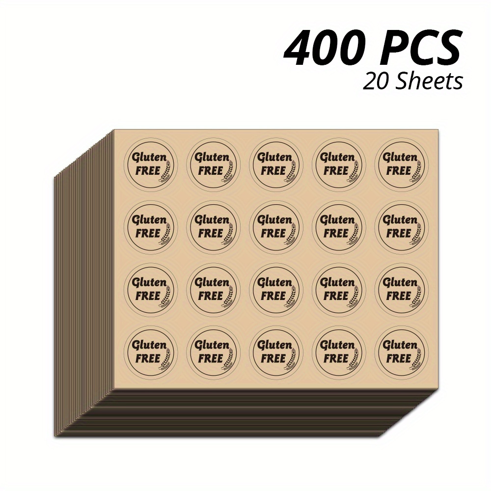 TEMU 200/400pcs Gluten-free Paper Labels, 1-inch Round Stickers For Food Packaging, Brown Paper-free Stickers For Bakeries, Homemade , Farms, And