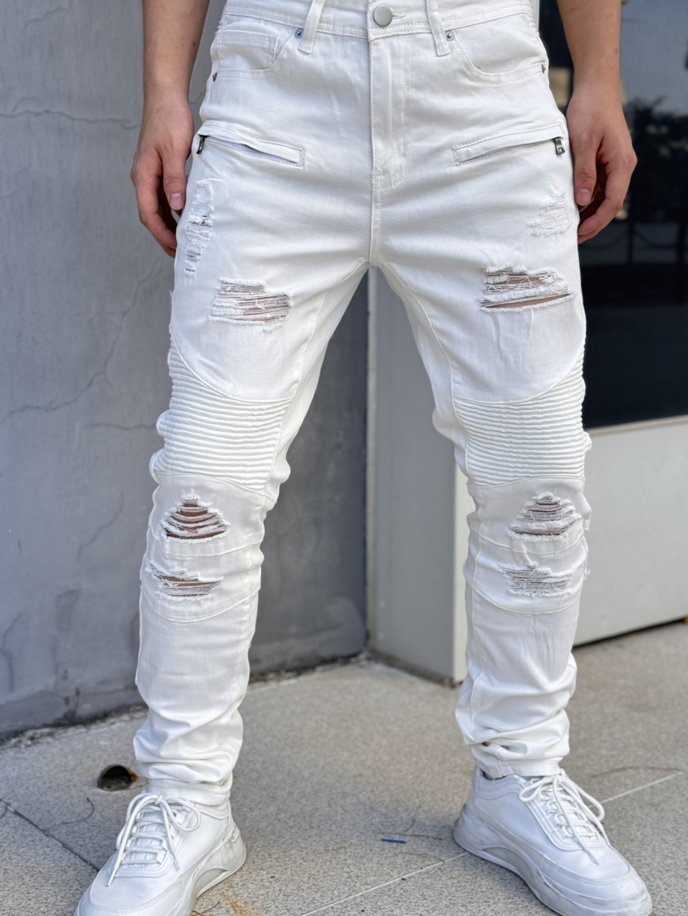 white jeans mens sold on Temu United States