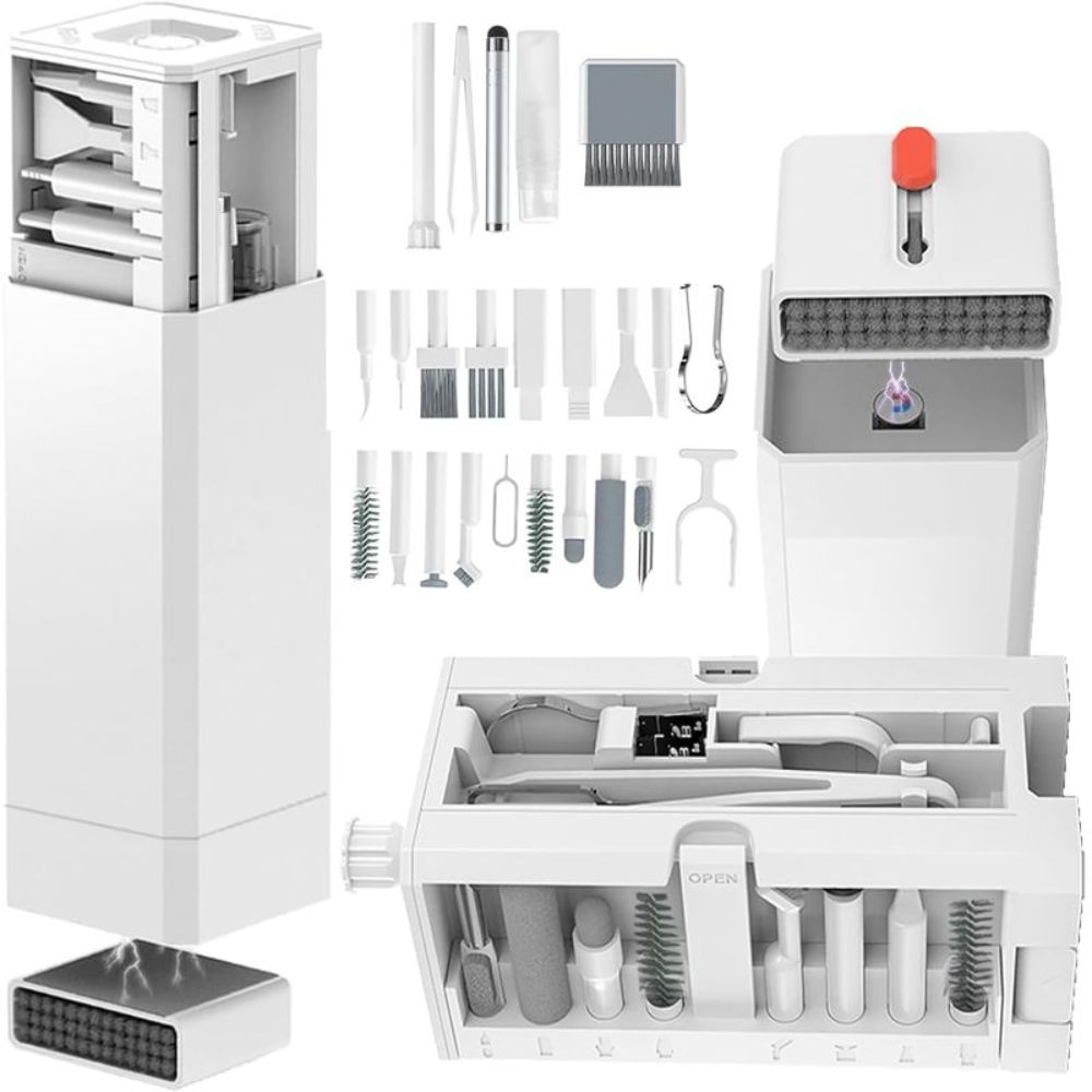 TEMU Kit de Nettoyage pour Téléphone Portable, Kit de Nettoyage iPhone pour Port de Chargeur, Clavier, for /Android/USB C/Écouteurs/Laptop/iPad/Outil