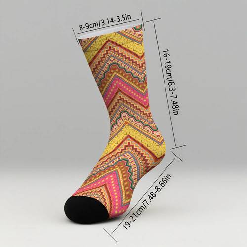 chaussettes de cheville festives spécialisées à motif tribal avec impression intégrale, fournitures de fête polyvalentes et respirantes