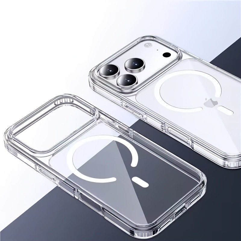 TEMU Phone Case: Luxury Clear Magnetic Shockproof Case For Iphone 18 17 16 15 14 13 12 11 Pro Anti Yellowing