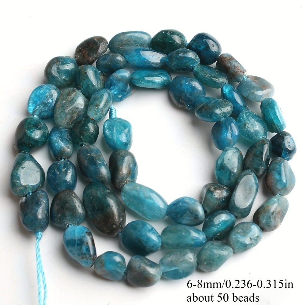 TEMU Perles de fluorite bleue irrégulières en naturelle de 6 à 8 mm, perles libres uniques et perles d'espacement, très appropriées pour la