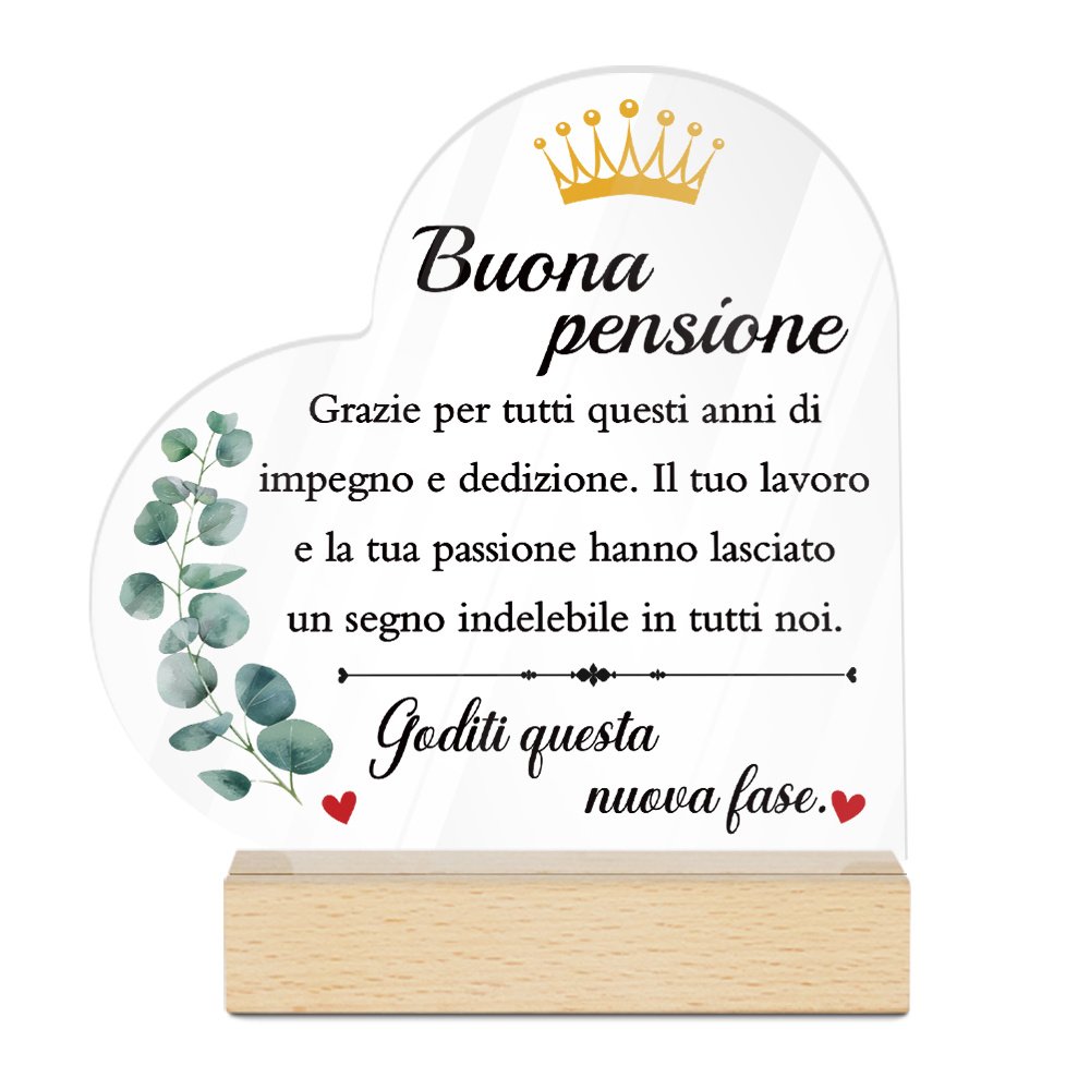 TEMU [2d Flat] Putuo Decor 1pc -shaped Acrylic Sign With Wooden Base For Table Decoration, Happy Retirement Thank You For All Years Of And , Desktop