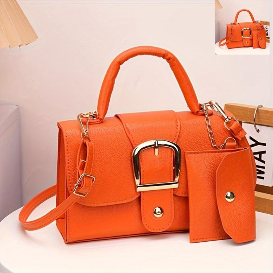 TEMU Women's Pu & Designer Shoulder Bag - Nylon Handbag With Wrist Strap & Closure, Pu/nylon Messenger Bag Suitable For Daily Use,,, Travel, Modern Handbag For Casual And Formal Outfits
