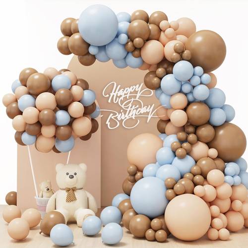 125 piezas kit de de guirnalda de globos polvoriento y , decoración de baby shower con globos boho , beige y para baby shower, de género y fiestas de