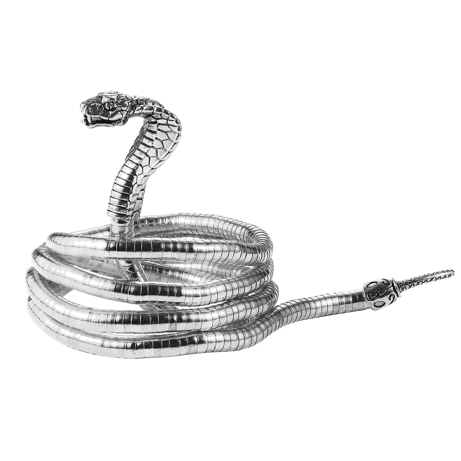 Image of Jewelrywe Women Snake Armband Necklace Bracelet: Versatile Flexible Punk Cobra Layered Ladies Choker Waist Chain
