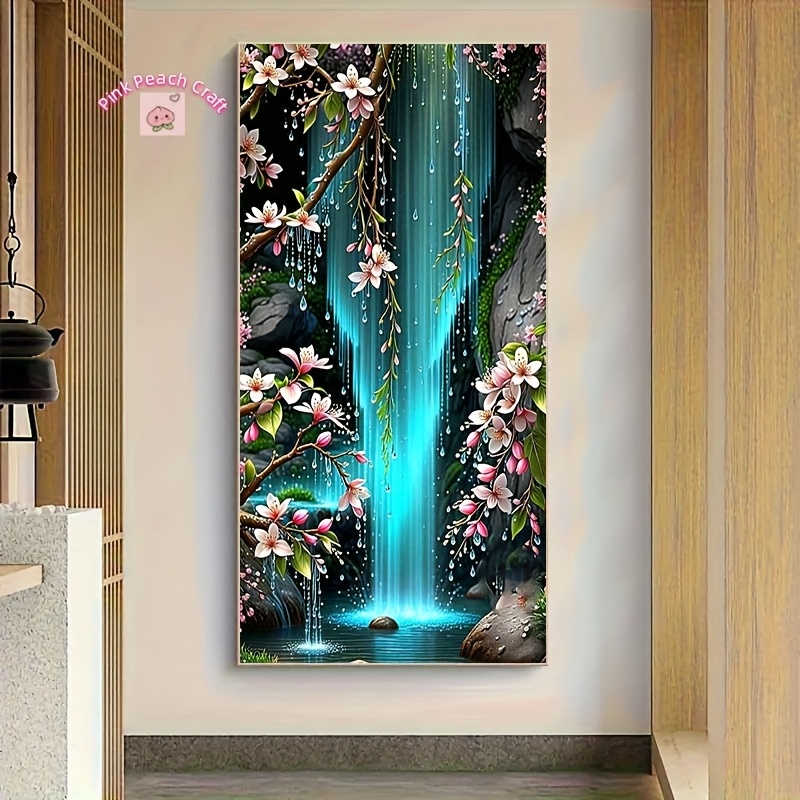 TEMU Extra Large Diamond Painting Set- Frameless Canvas Diy Crystal Art, Adult Relaxation Tool: " And Beautiful Flowers" Theme, Full Diamond Colorful