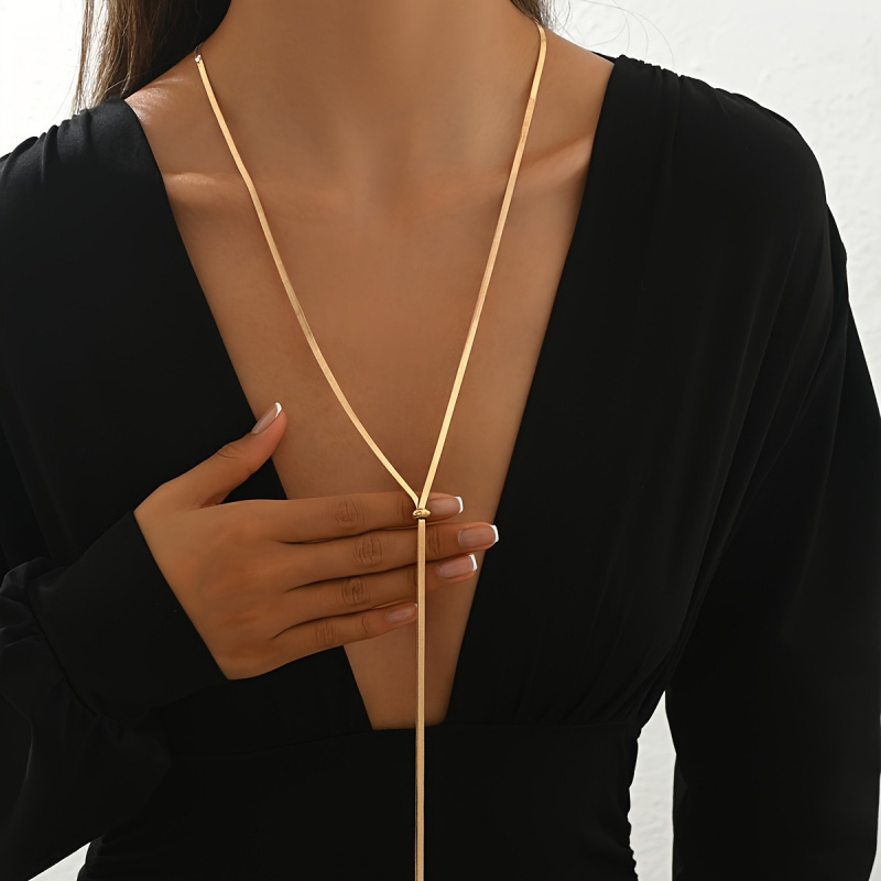 Adjustable Y Shaped Long Necklace for 4 Seasons