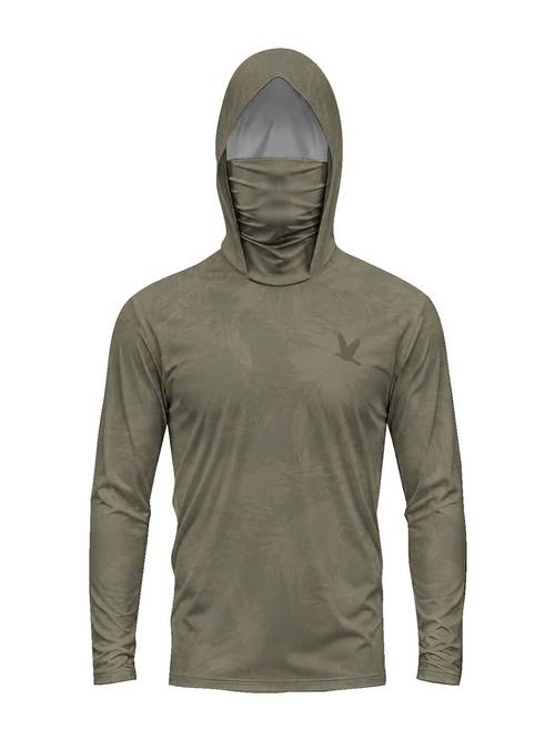 chemise de pêche à capuche pour homme, manches longues, motif à , impression numérique, cache-cou intégré, polyester, pour la pêche et les activités de