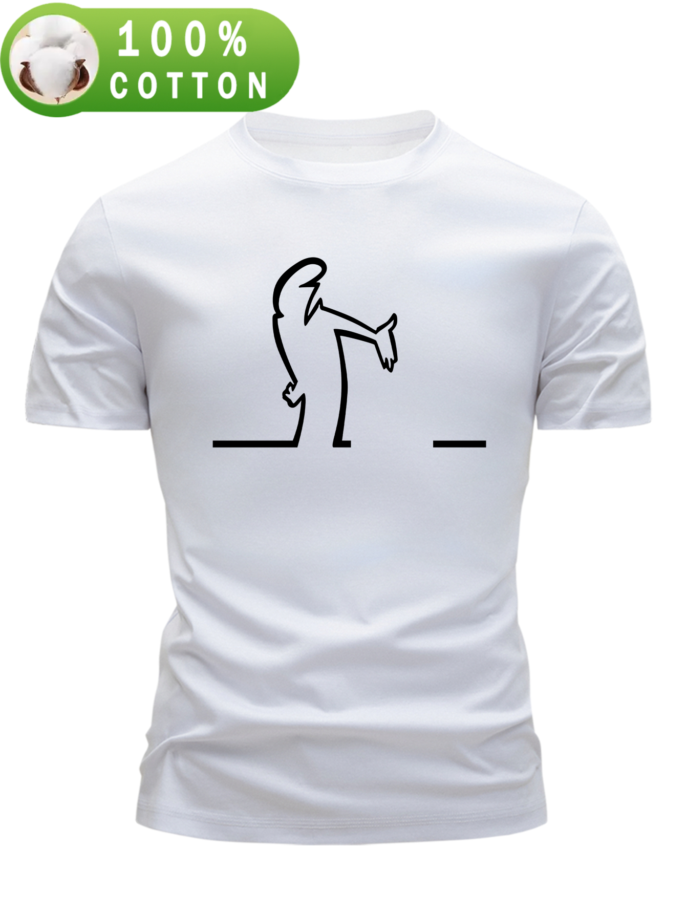 t-shirt da   100%,   corta  , vestibilità  , trendy e  , versatile   base casual con un design astratto a linee e una stampa minimalista e unica
