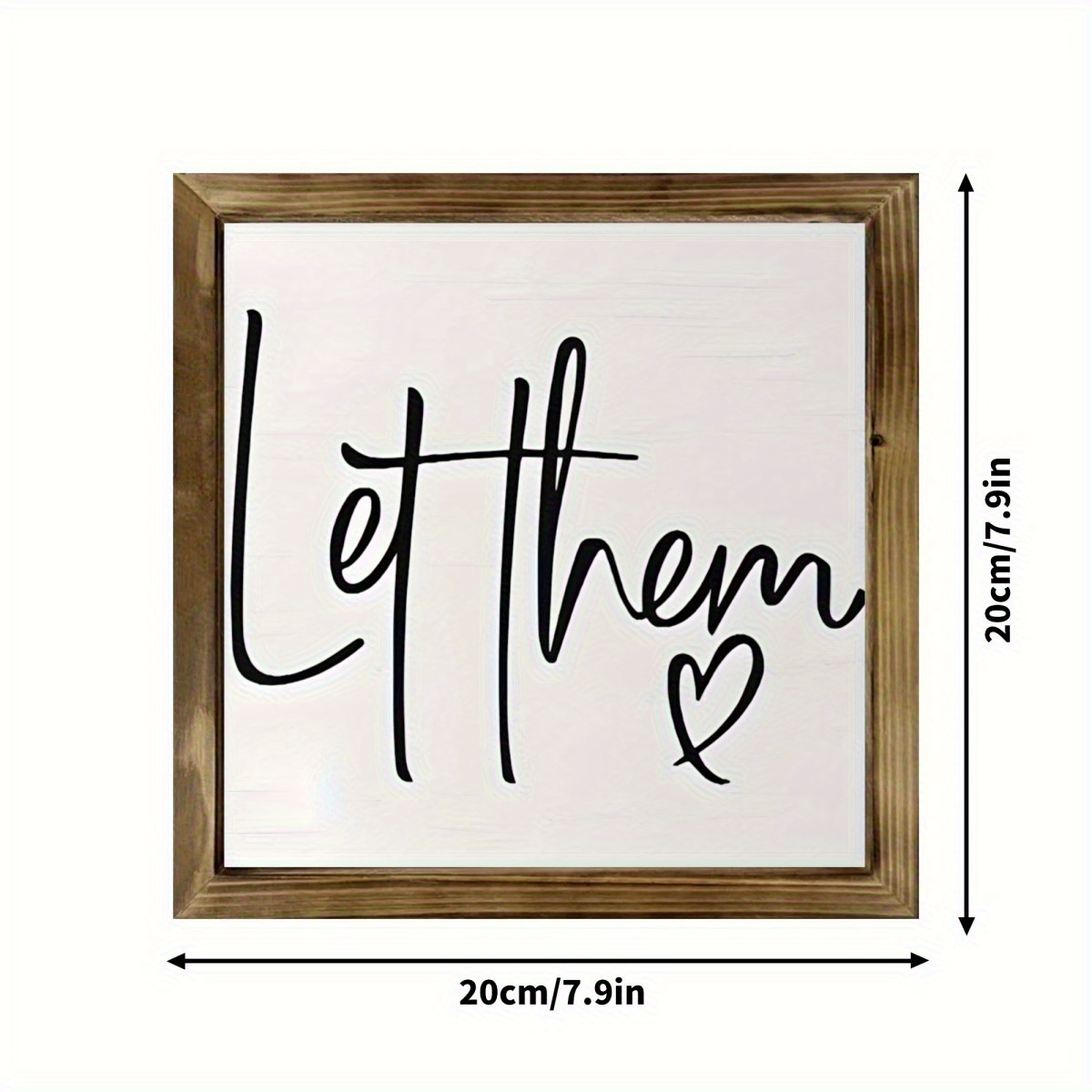 TEMU 2d Flat - 2d Plane, "" Heart-shaped Wooden Frame Art Sign - 8x8 Inch Rustic Wall Decor Featuring An Inspirational Quote, Classic Vintage Style,