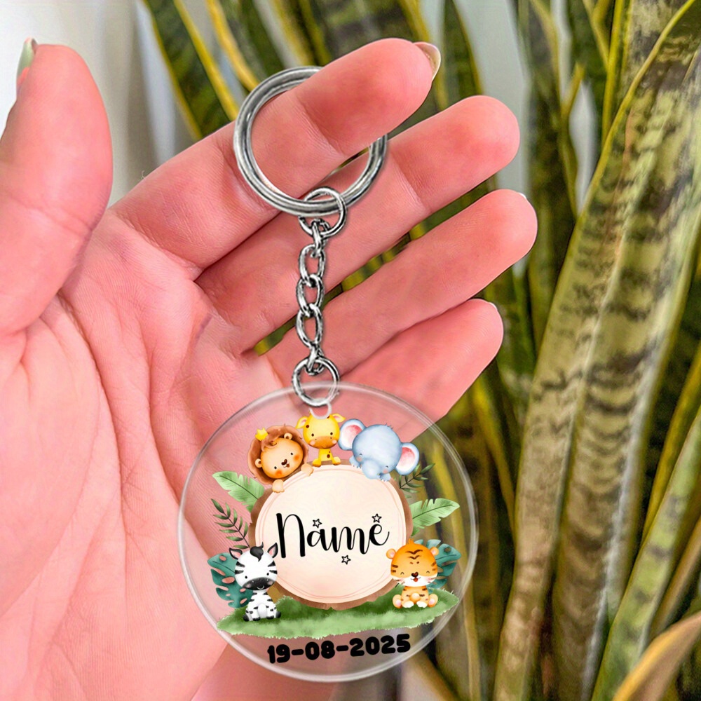 TEMU Portachiavi Personalizzato 2D Piatto, Design con Animale - Regalo per Feste e Vacanze Idea �� Ricordo Premuroso a Tema Artigianalmente Realistico