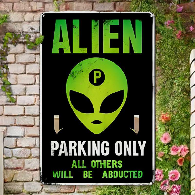 TEMU 2d Flat, 2d Flat, Metal Sign With An Designed For Small Parking Areas - Retro Wall Decoration Suitable For Garages, Farmhouses, And Clubs, Measuring 8x12 Inches, Ideal For Room Decor And Plaques