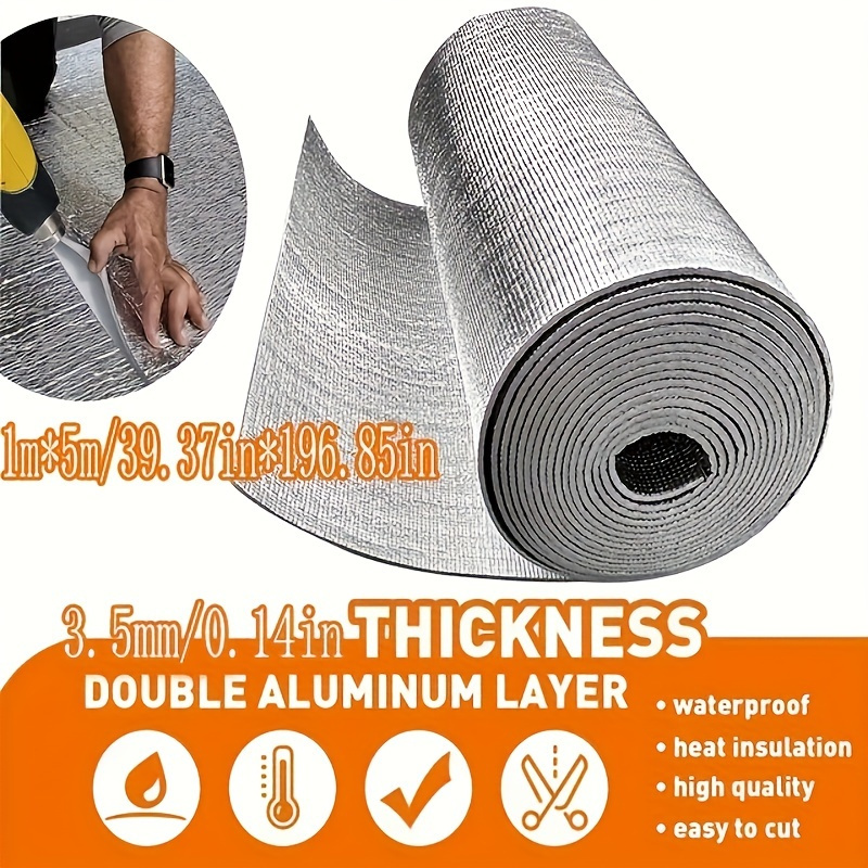 Image of 1 Meter Wide By 5 Meters Long Double-sided Aluminum Film Window Glass Sunroom Home Use Pearl Insulation Film Anti-uv Balcony Roof Heat Resistant Aluminum Foil Thermal Insulation