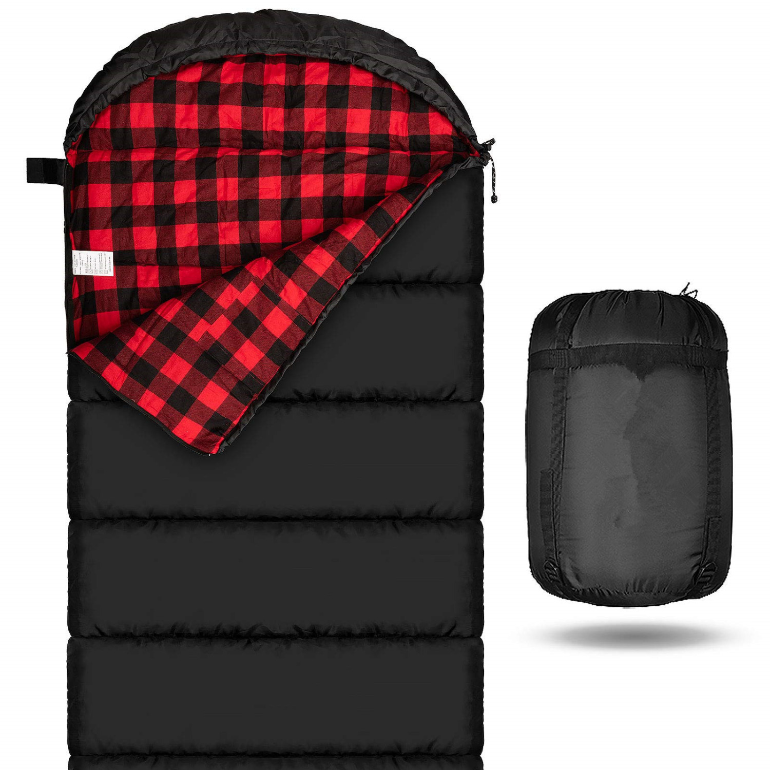 

Xxl Flannel Sleeping Bag For Adults - Oversized, With Sack For Camping & Outdoor