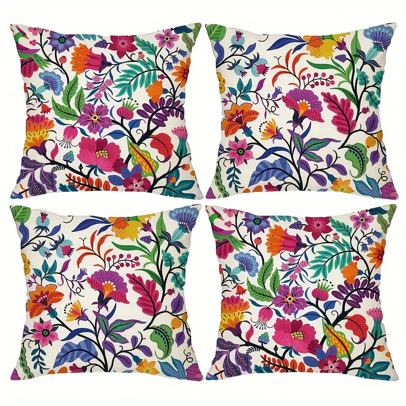 

4pcs, Vintage Polyester Cushion Cover, Pillow Cover, Room Decor, Bedroom Decor, Sofa Decor, Collectible Buildings Accessories (cushion Is Not Included)