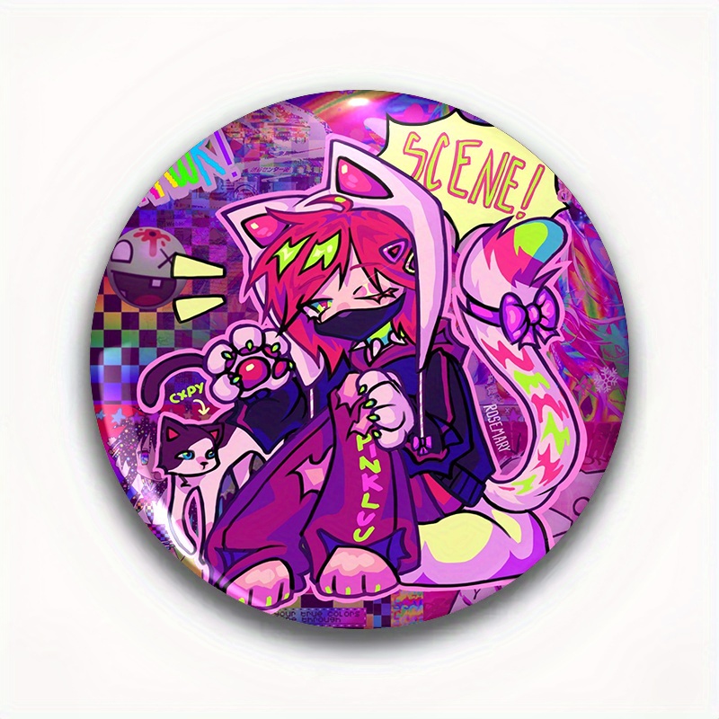 TEMU Broche Mode Anime Cartoon, Badge Ronde Unisexe - Cadeau Amusante Adaptée à , aux de Classe et . Dernière Collection 58Mm, Nouveau Style 2025