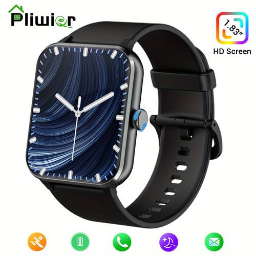 smart watch for men women answer make call 1 85 fitness watch with step counter camera control 350mah battery 130 sports activity for iphone black