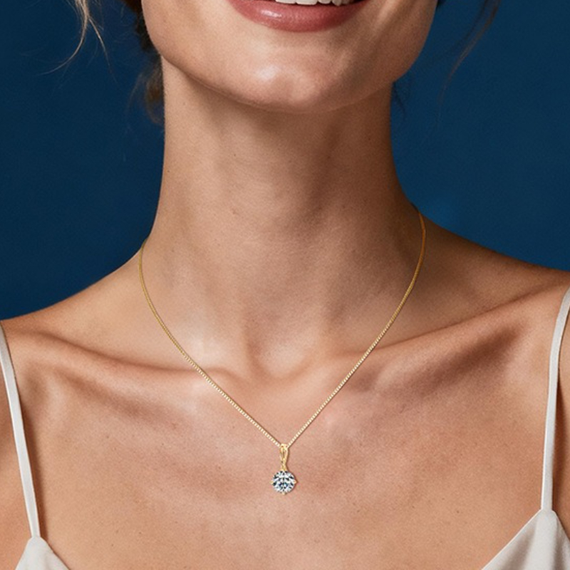 Image of 3-carat 925 Sterling Silver Moissanite Teardrop Pendant Necklace | Elegant And Vintage Style, Suitable For And Gift Occasions, Includes Gift Box