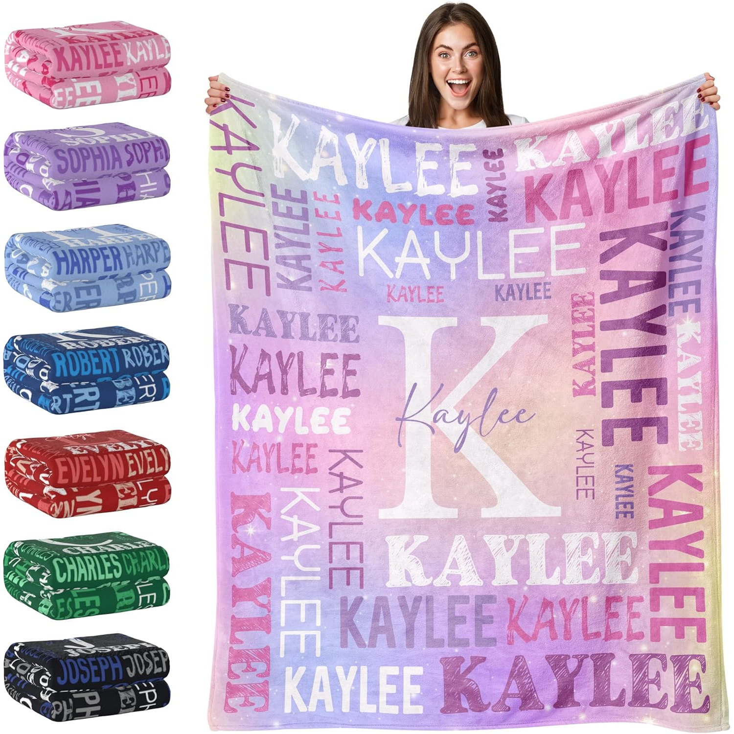 TEMU A Personalized Name Fleece Blanket - Cool And Comfortable, Tear-resistant Soft Polyester Fiber Throw For Sofa, A Unique Gift With A Personal
